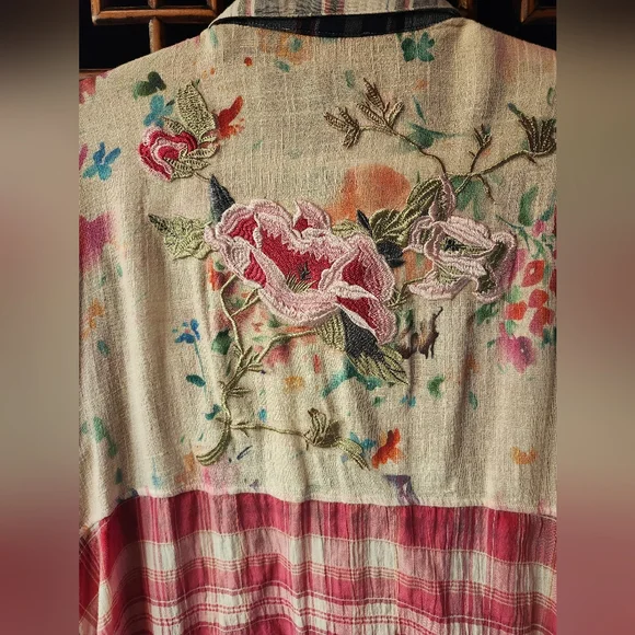 Philosophy plaid dress/kimono style layer piece - Picture 5 of 9